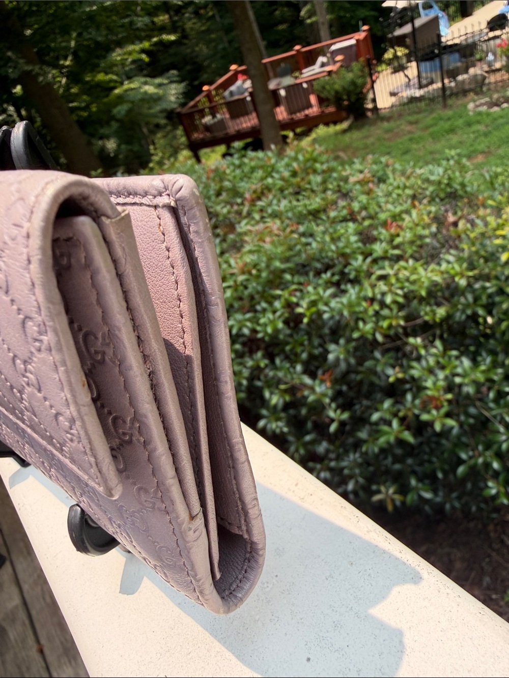 Gucci RARE Vintage LILAC Embossed GG Leather Wallet Clutch - Picture 7 of 17
